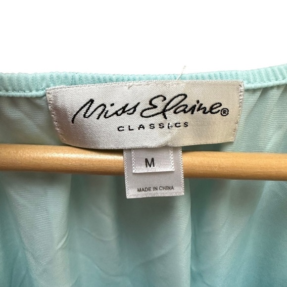 Miss Elaine Nightgown Classic Vintage Pajamas Light Blue Loungewear Size M - Picture 5 of 6